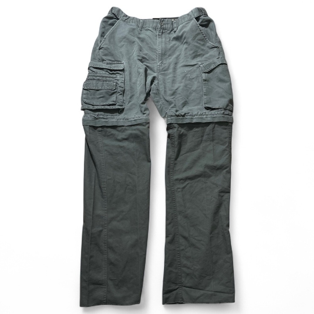 Vtg Boy Scouts Men's Cargo Pants Sz 34 Green Convertible Elastic Waist